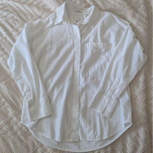 Abercrombie Oversized White Button Up size small textured